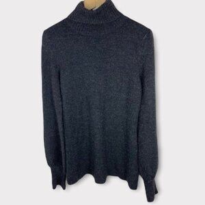 Smart‎ Set Turtleneck Sweater Grey Knit Stretch Size Medium Minimalist Boho Gray